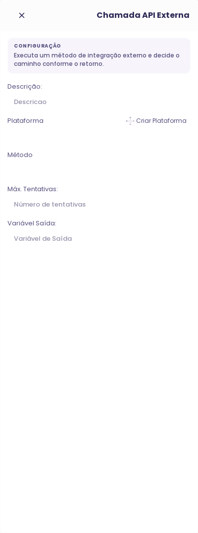Configuração do node Chamada API Externa no fluxo de voz