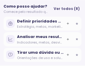 Escolha de assistentes por resultado na Central de IA